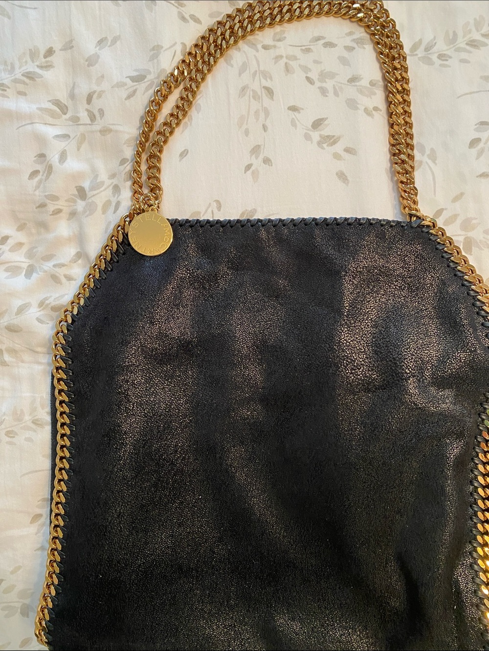 NWOT Stella McCartney Falabella Mini Black Tote with Gold Chain Trim